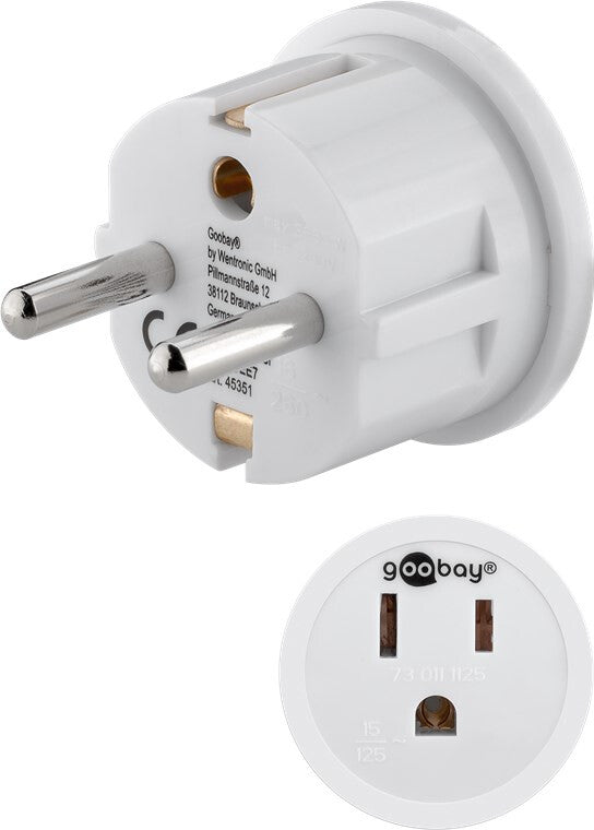 Goobay 45351 strømstik adapter Type F Type B Hvid