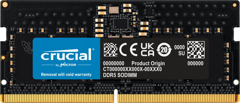 Crucial CT8G56C46S5 hukommelsesmodul 8 GB 1 x 8 GB DDR5 262-pin SO-DIMM Fejlkorrigerende kode
