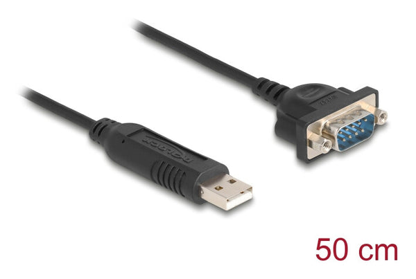 DeLOCK 66470 serielkabel Sort 0,5 m USB Type-A RS-232