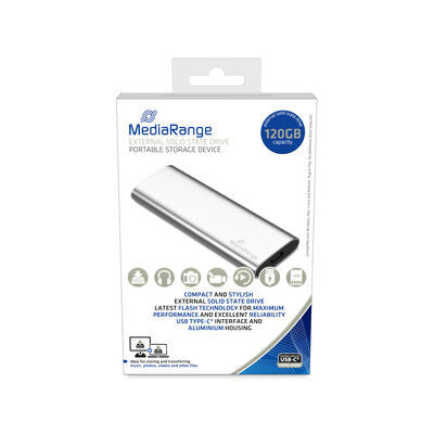 MediaRange MR1100 ekstern solid state driver 120 GB USB Type-C 3.2 Gen 2 (3.1 Gen 2) Sølv