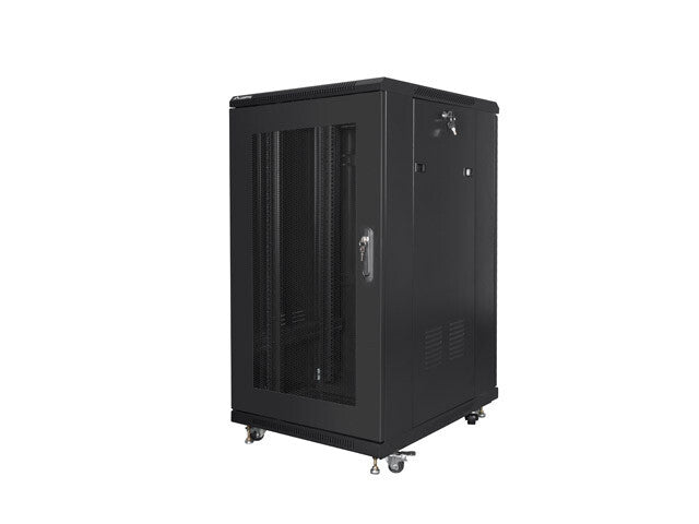 Lanberg FF01-6822-23B stativ 22U Fritstående reol Sort