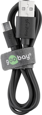 Goobay 38659 USB-kabel USB 2.0 0,5 m USB A Micro-USB B Sort