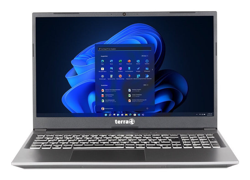 TERRA MOBILE 1500P AMD Ryzen™ 5 7430U Laptop 39,6 cm (15.6") Fuld HD 16 GB DDR4-SDRAM 500 GB SSD Wi-Fi 6E (802.11ax) Windows 11 Pro Tysk Sølv