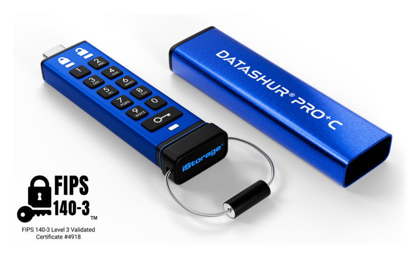 iStorage datAshur PRO+C USB-nøgle 32 GB USB Type-C 3.2 Gen 1 (3.1 Gen 1) Blå
