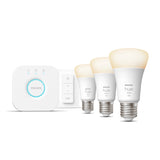 Philips Hvide Hue pærer Startsæt: 3 x E27 pærer (1100) + Dimmer switch