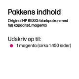 HP Original 953XL-blækpatron med høj kapacitet, magenta