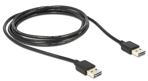 DeLOCK 1m USB 2.0 A USB-kabel USB A 0,48 Gbit/sek. Sort