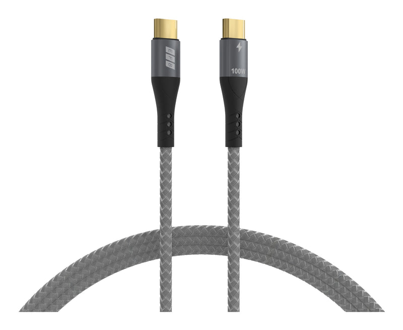 EFB Elektronik USB-CC-00002 USB-kabel USB 2.0 1 m USB C 0,48 Gbit/sek. 100 W Sort, Grå