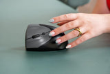 BakkerElkhuizen Handshake mus Kontor Venstre hånd RF Wireless + Bluetooth + USB Type-C Optisk 6400 dpi