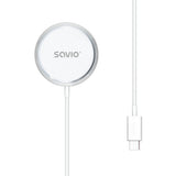 Savio LA-11 oplader til mobil enhed Mobiltelefon, Universel Hvid DC Trådløs opladning Indendørs