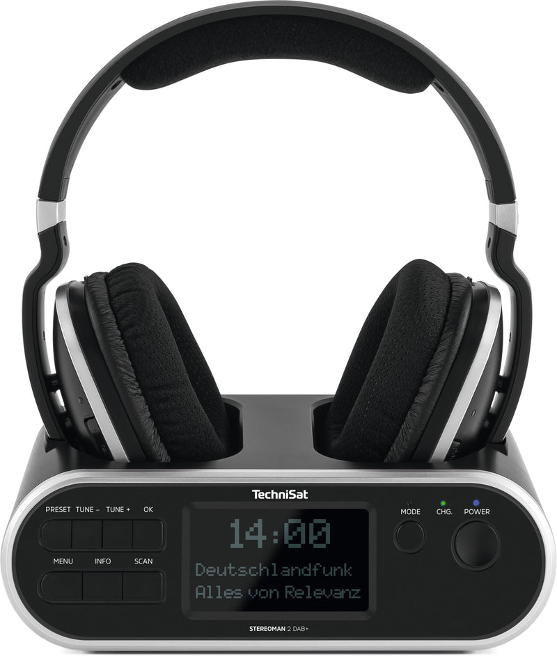 TechniSat StereoMan 2 DAB+ Headset Kabel & trådløs Musik Sort