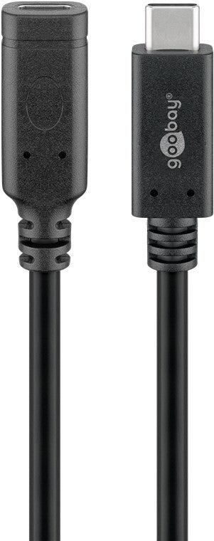Goobay 61038 USB-kabel USB 3.2 Gen 2 (3.1 Gen 2) 1 m USB C 10 Gbit/sek. Sort