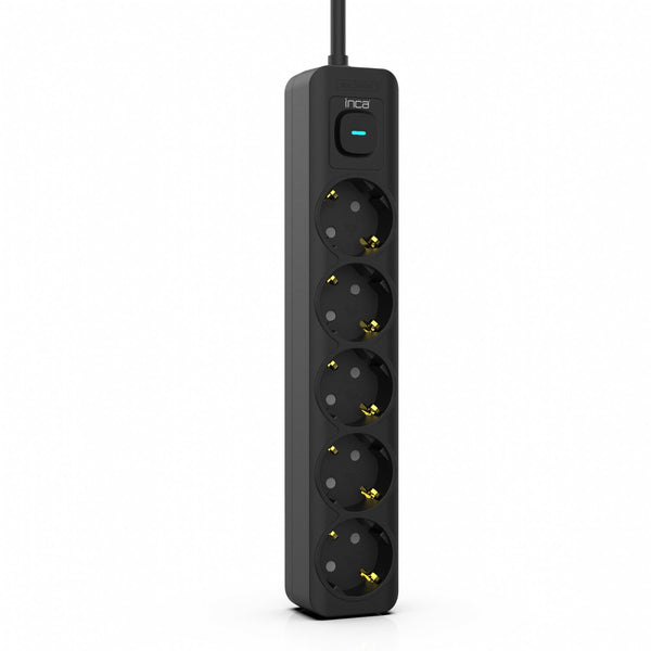 Inca IPW-44SY overspændingsbeskytter Sort 5 AC stikkontakt(er) 230 V 1,5 m