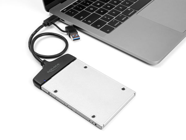 DeLOCK 61042 SATA-kabel 0,3 m SATA 22-pin USB Type-C (USB 3.2 Gen 1) Sort