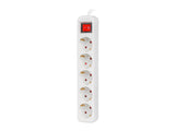 Lanberg PS1-05F-0150-W stikdåse 1,5 m 5 AC stikkontakt(er) Indendørs Hvid