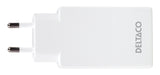 Deltaco USB-C wall charger 67 W, 2x USB-C PD, slim, tot 67 W, white