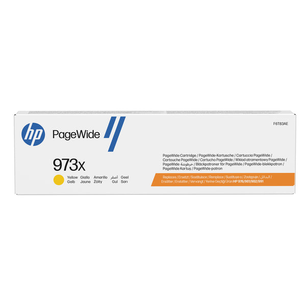HP Original 973X PageWide-patron med høj kapacitet, gul