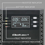 Qoltec 52281 UPS-enhed Dobbeltkonvertering (online) 2 kVA 2000 W 3 AC stikkontakt(er)