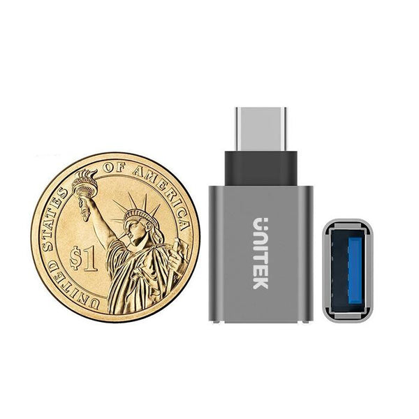 UNITEK Y-A025CGY kabel kønsskifter USB Type-C USB Type-A Metallic