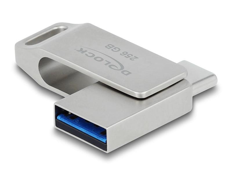 DeLOCK 54008 USB-nøgle 256 GB USB Type-A / USB Type-C 3.2 Gen 1 (3.1 Gen 1) Grå
