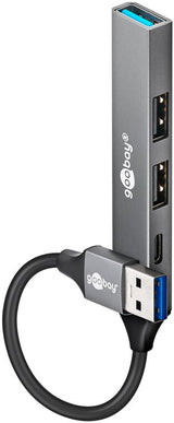 Goobay 74458 interface hub USB 3.2 Gen 1 (3.1 Gen 1) Type-A 5000 Mbit/s Lys grå