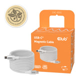 CLUB3D CLUB 3D USB-C Magnetic-Coil Cable White USB-kabel 2 m USB C 0,48 Gbit/sek. 240 W Hvid