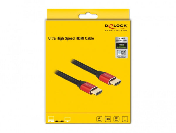DeLOCK 85773 HDMI-kabel 1 m HDMI Type A (Standard) Sort, Rød