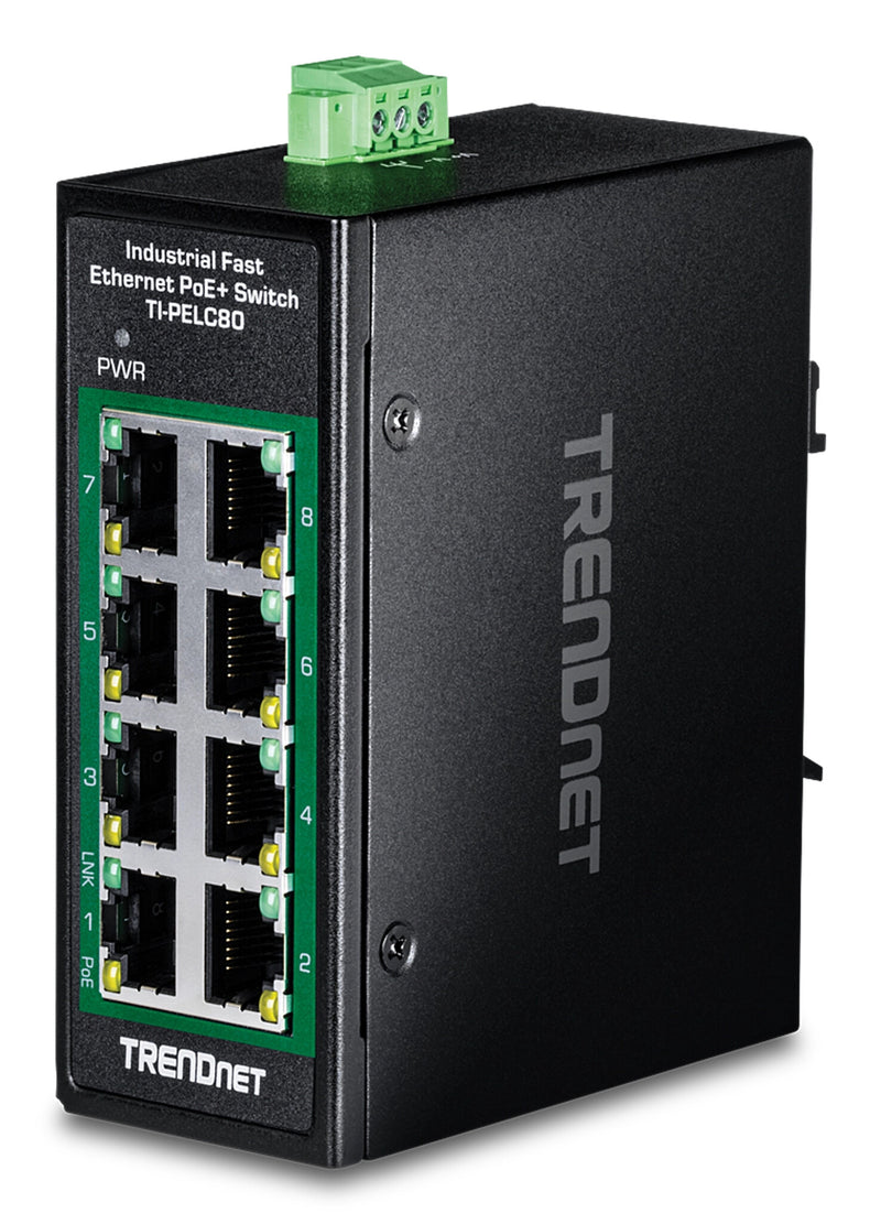 Trendnet TI-PELC80 netværksswitch Ikke administreret Fast Ethernet (10/100) Strøm over Ethernet (PoE) Sort