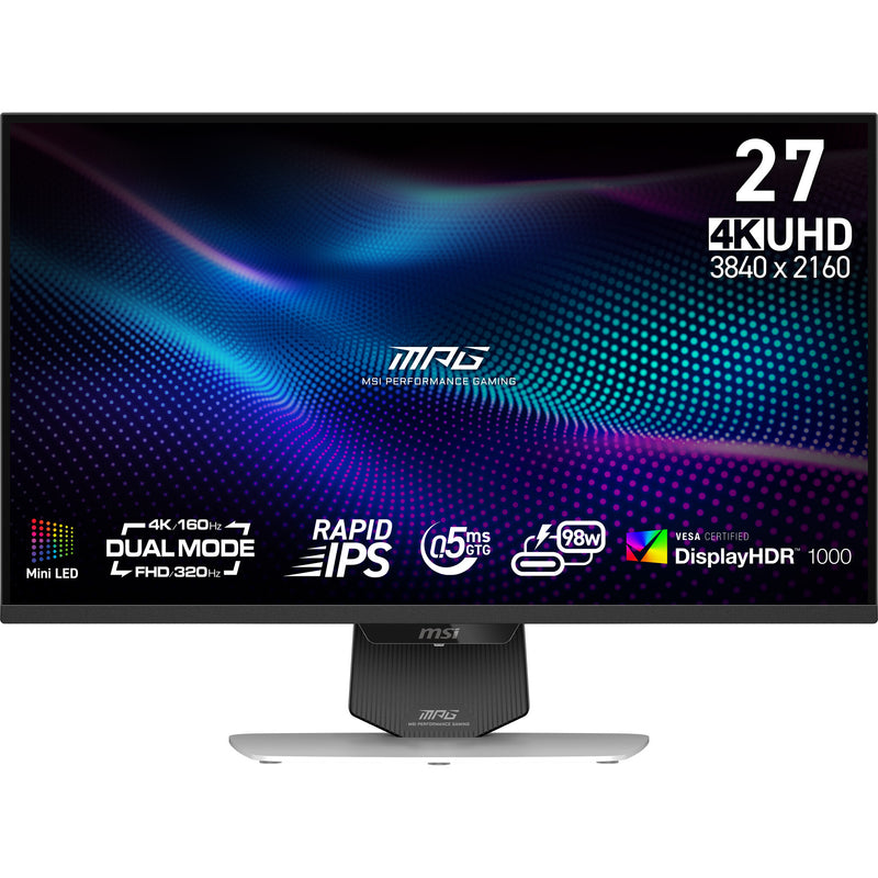 MSI MPG 274URDFWDE E16M computerskærm 68,6 cm (27") 3840 x 2160 pixel 4K Ultra HD LED Sort, Hvid