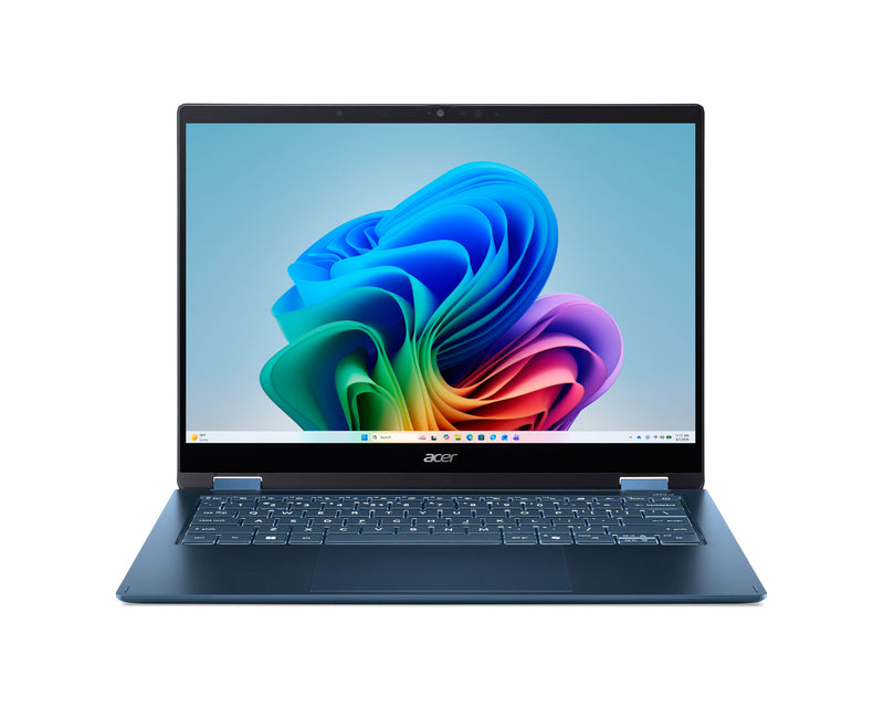 Acer Swift Spin 14 AI SFSP14-Q51T-X0AS Snapdragon X2E-78-100 Hybrid (2-i-1) 35,6 cm (14") Berøringsskærm WUXGA 16 GB LPDDR5x-SDRAM 512 GB SSD Wi-Fi 7 (802.11be) Windows 11 Home Blå