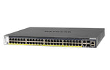 NETGEAR M4300-52G-PoE+ 550W PSU Administreret L2/L3/L4 Gigabit Ethernet (10/100/1000) Strøm over Ethernet (PoE) 1U Sort