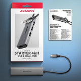 Axagon HMC-H3A dockingstation Ledningsført USB 3.2 Gen 1 (3.1 Gen 1) Type-C Sølv