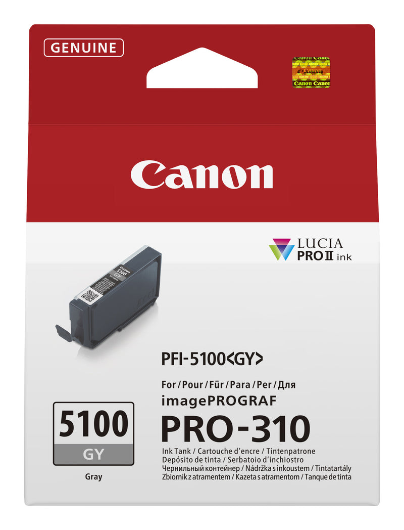 Canon PFI-5100 GY blækpatron 1 stk Original Grå