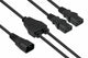Kabelmeister Kabel / Adapter Sort 2 m IEC C14 2 x C13 forbinder