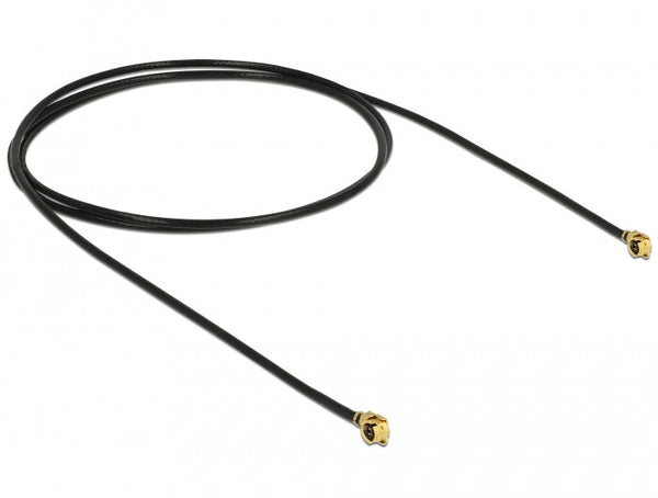 DeLOCK 89611 koaxial kabel 1.13 0,5 m MHF (I-PEX) Sort, Guld