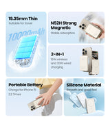 Ugreen 25208 powerbank 10000 mAh Trådløs opladning Beige