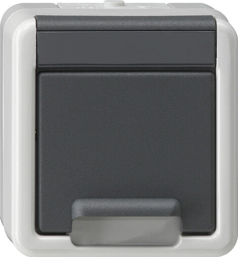 GIRA 441430 stikkontakt Schuko Grå