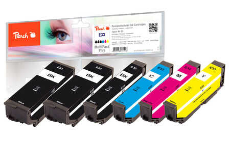 Peach PI200-487 blækpatron 6 stk Standard udbytte Sort, Blå, Magenta, Gul