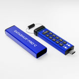 iStorage datAshur PRO+C USB-nøgle 512 GB USB Type-C 3.2 Gen 1 (3.1 Gen 1) Blå