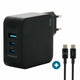 Mobilis Charger 100W 2USB C 1USBA GaN cable 100W Laptop, Smartphone, Tablet Sort Vekselstrøm Indendørs