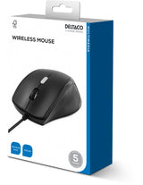 Deltaco Optisk mus, 3 knapper med scroll, justerbar DPI med maks 2400 DPI, USB, sort