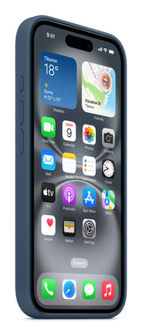 Apple Silikone-etui med MagSafe til iPhone 16 – denimblå