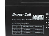 Green Cell AGM Battery 6V 12Ah - Batterie - 12.000 mAh Blybatterier (VRLA) 12 At