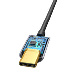 Baseus L54 kabel til mobiltelefon Sort, Grå USB C 3.5mm