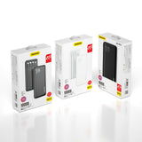 DUDAO K6Pro Universal 10000mAh Power Bank with USB Cable Type C Lightning white Hvid