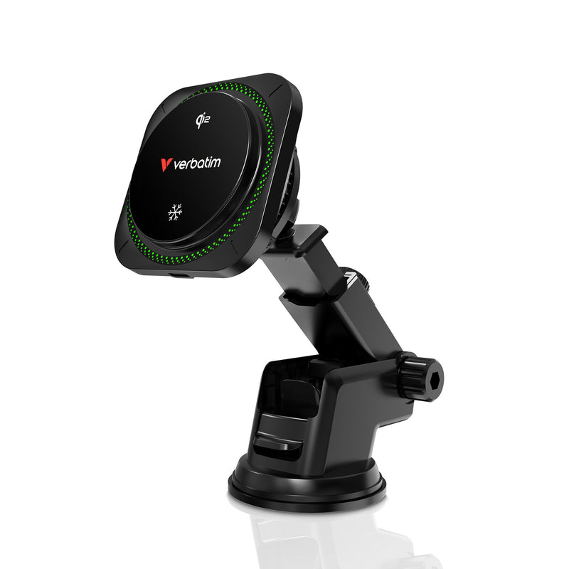 Verbatim Charge 'n' Drive Qi2 RGB Smartphone Sort USB Trådløs opladning Hurtig opladning Automatisk