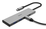 Hama 00200147 interface hub USB Type-C 10000 Mbit/s Grå