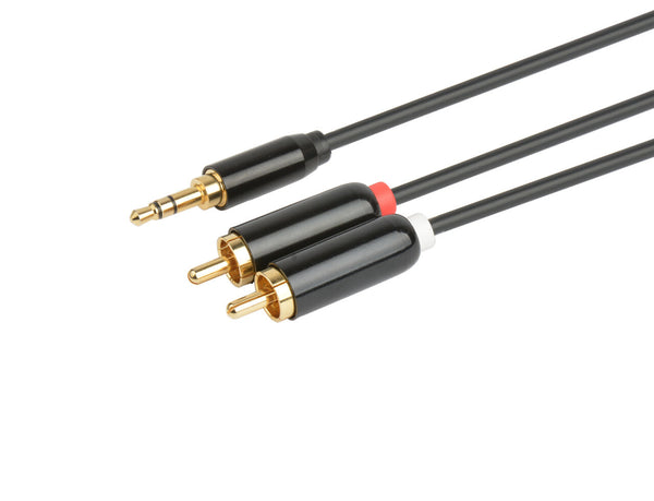 Prokord AUDIO-0028 lydkabel 3 m 3.5mm 2 x RCA Sort