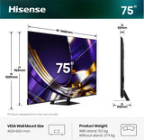 Hisense 75U7DS PRO 190,5 cm (75") 4K Ultra HD Smart TV Wi-Fi Sort