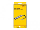 DeLOCK 64232 dockingstation Ledningsført USB 3.2 Gen 1 (3.1 Gen 1) Type-A + Type-C Grå